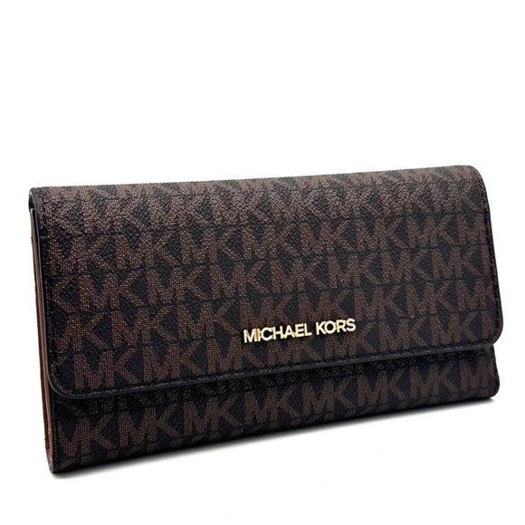 Michael Kors Large Trifold Wallet Brown - Picture 5 of 7